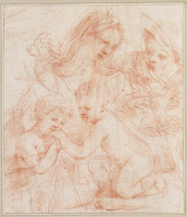 H 031
<br/>
Heilige Familie met Johannes de Doper
<br/>
<em>Guercino (1591-1666) - atelier van</em>